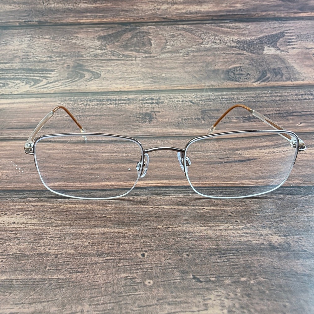 Stetson 9002 Zyloware Silver Amber Rectangular Semi-Rimless 53-19-140 FRAMES
